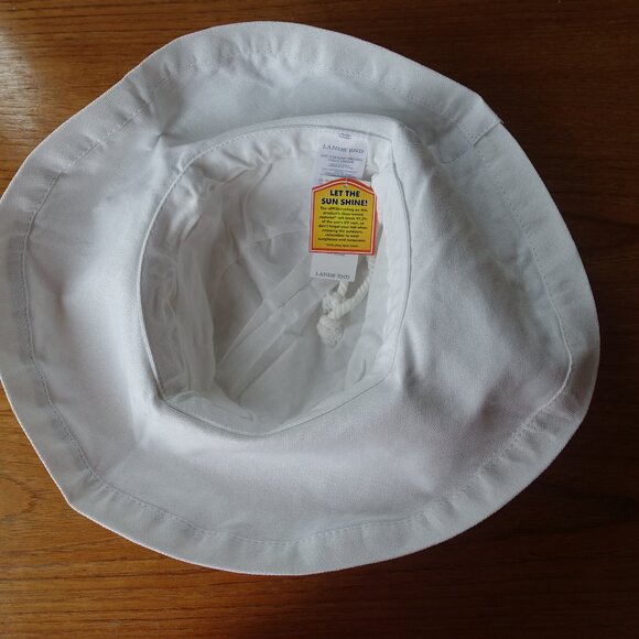Lands End cotton fabric white sun hat - Picture 11 of 13